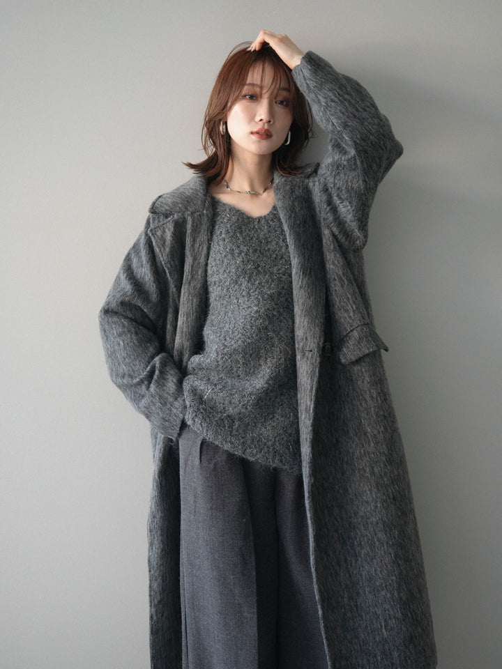 [予約]ソフトシャギーチェスターコート/charcoal