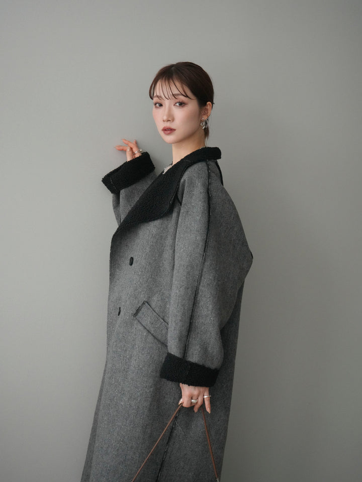 [予約]アウトシーム裏ボアコート/gray