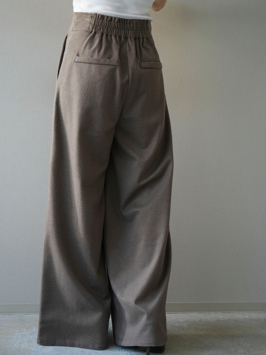 [予約]ウールタッチフロントジップパンツ/mocha