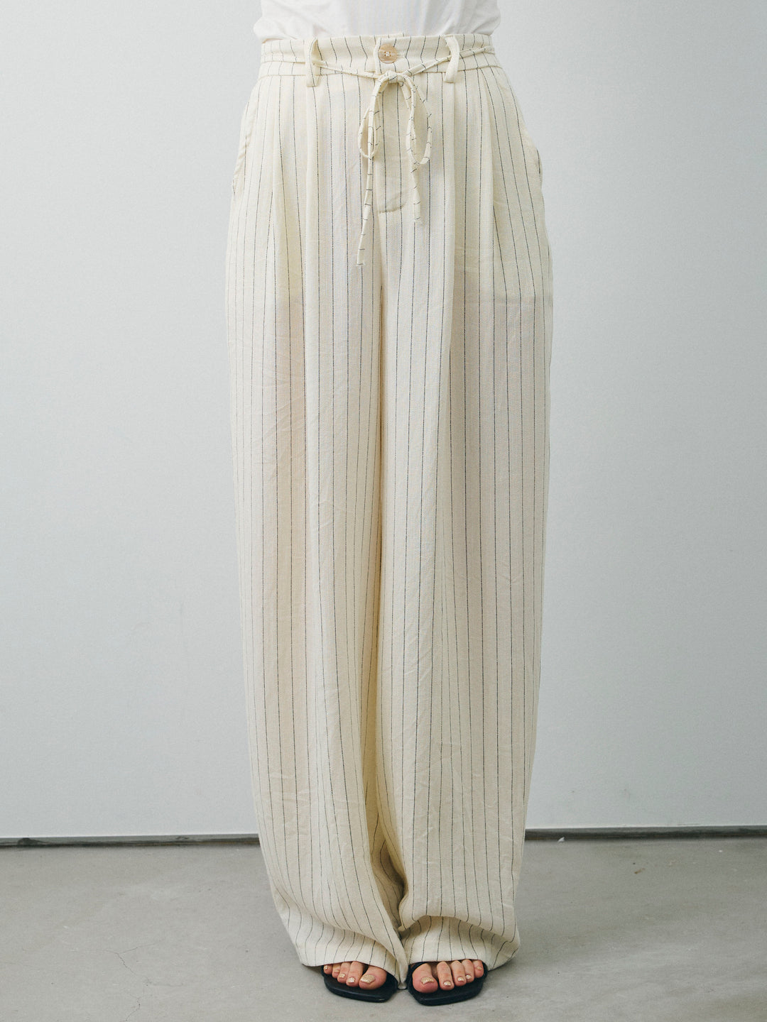 [SET] 條紋背心＆寬褲SET UP（2件套）