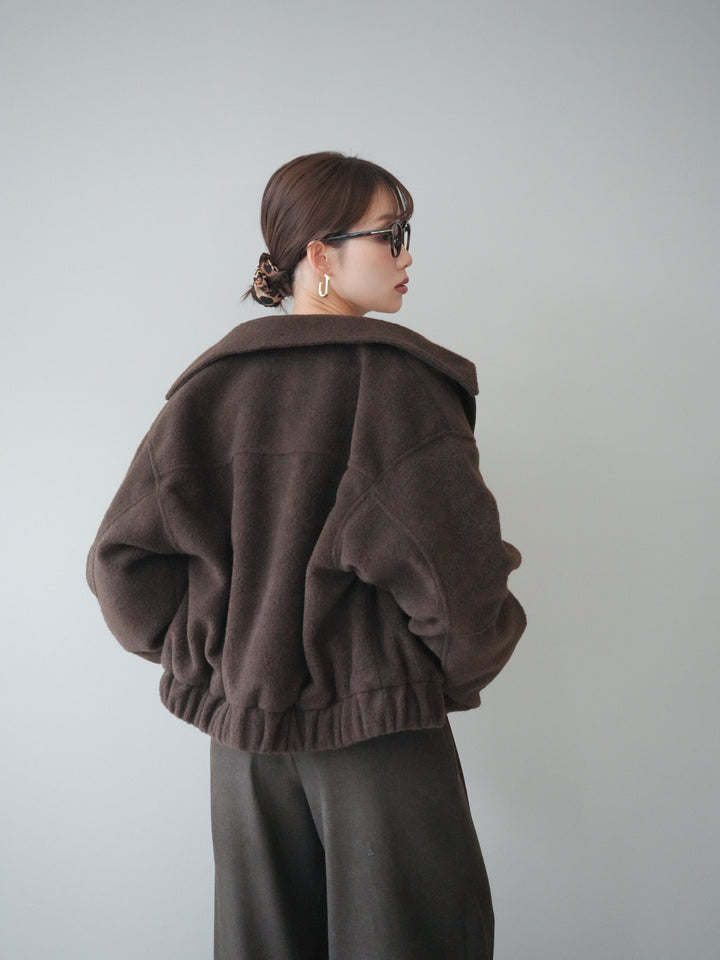 [SET]ウールライクフライトジャケット+アニマル柄ベルト付きウールタッチワイドパンツ(2set)