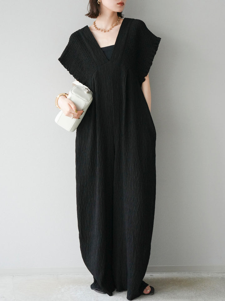 [SET]楊柳シャーリングサロペット+楊柳シャーリングサロペット(2set)