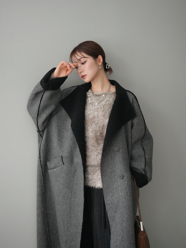 [予約]アウトシーム裏ボアコート/gray