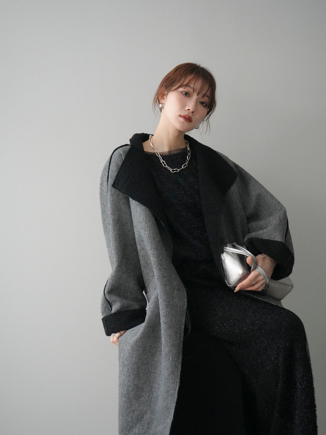 [予約]アウトシーム裏ボアコート/gray