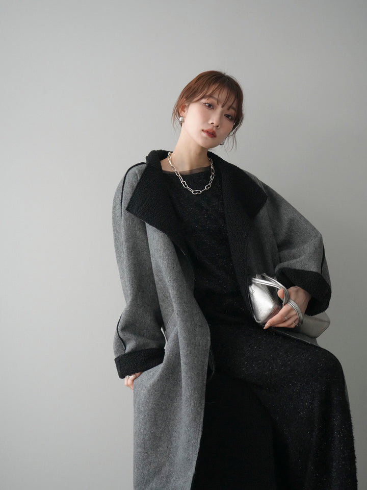 [予約]アウトシーム裏ボアコート/gray
