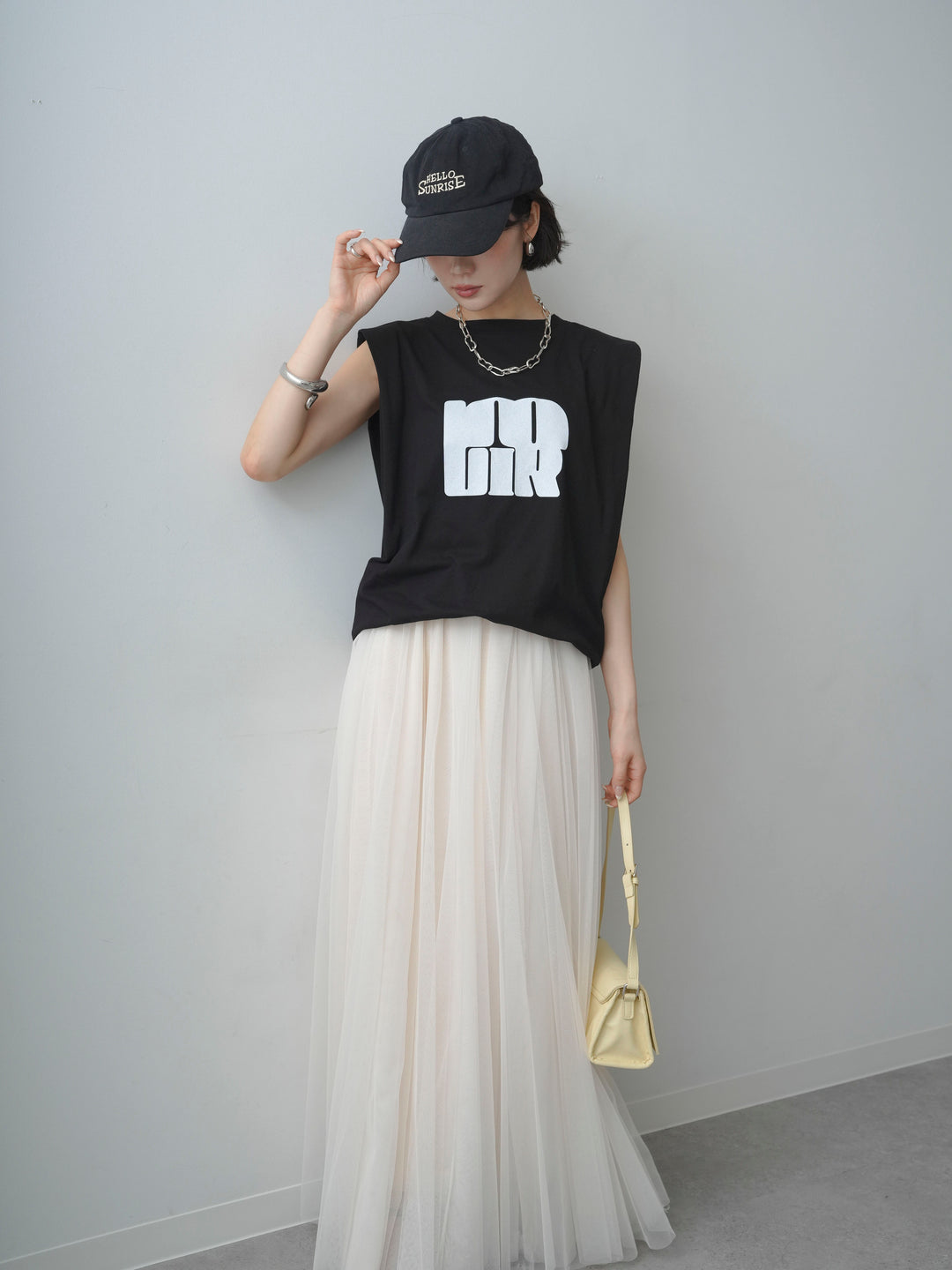 [先行販売！]ショルダータックノースリーブオーバーTEE+ショルダータックノースリーブオーバーTEE(2set)