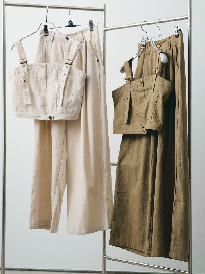 [SET]リネンライクビスチェ＆ワイドパンツSET UP+リネンライクビスチェ＆ワイドパンツSET UP(2set)