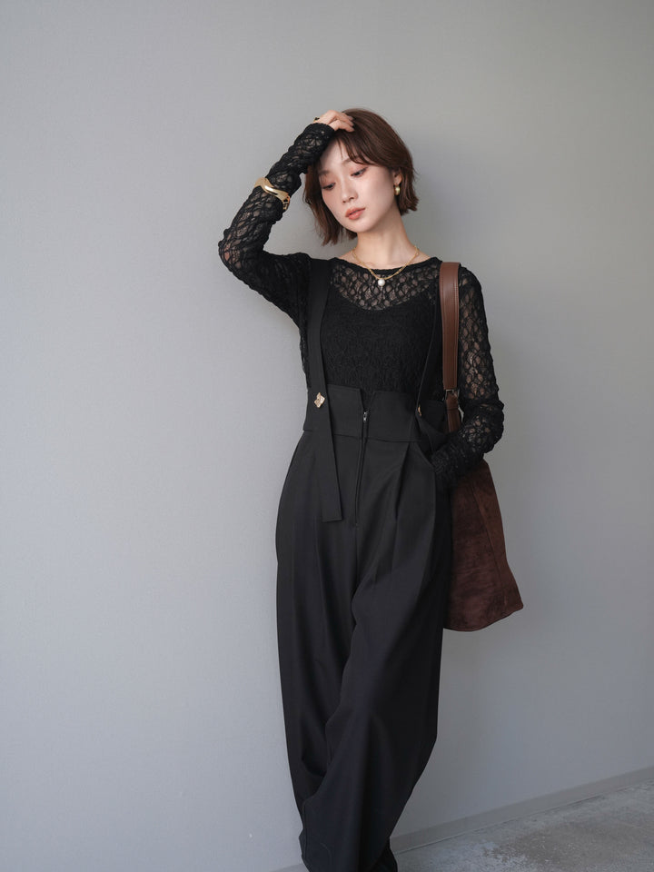 [予約]バックラウンドジャガードレーストップス/black