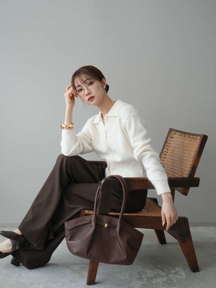 [SET]モヘア衿付きボタンプルオーバー+選べるアクセセット(2set)