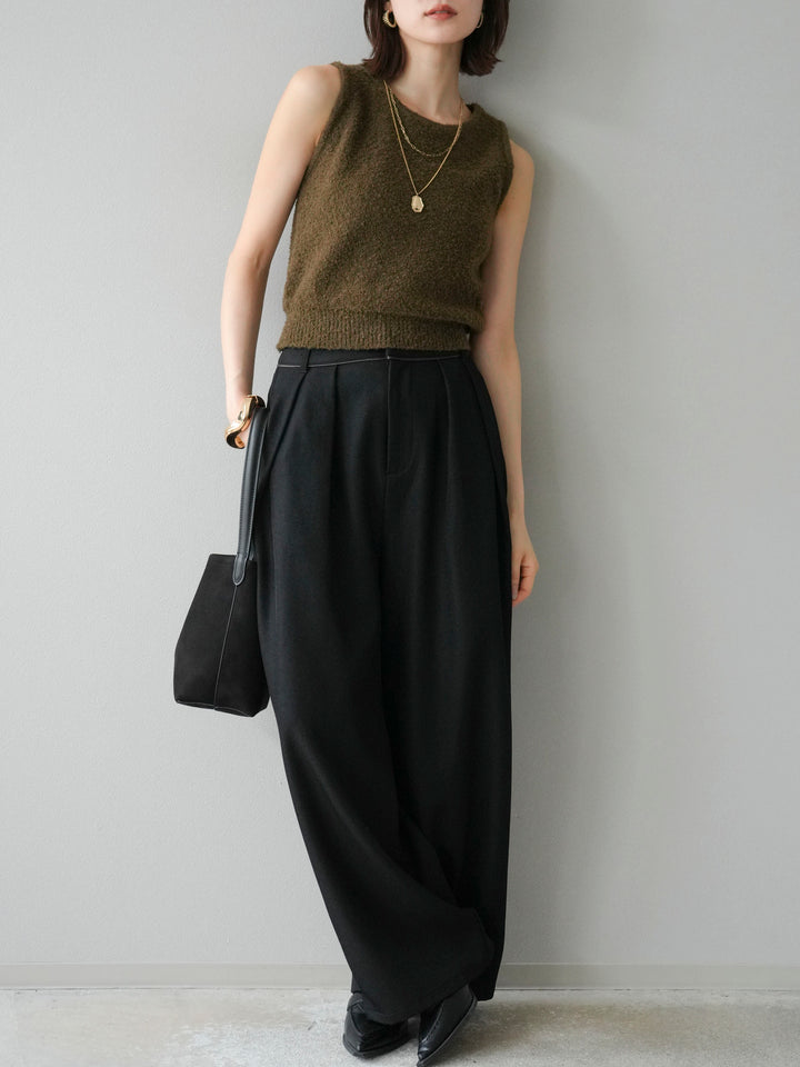 [予約]ブークレニットタンクトップ/カーキ