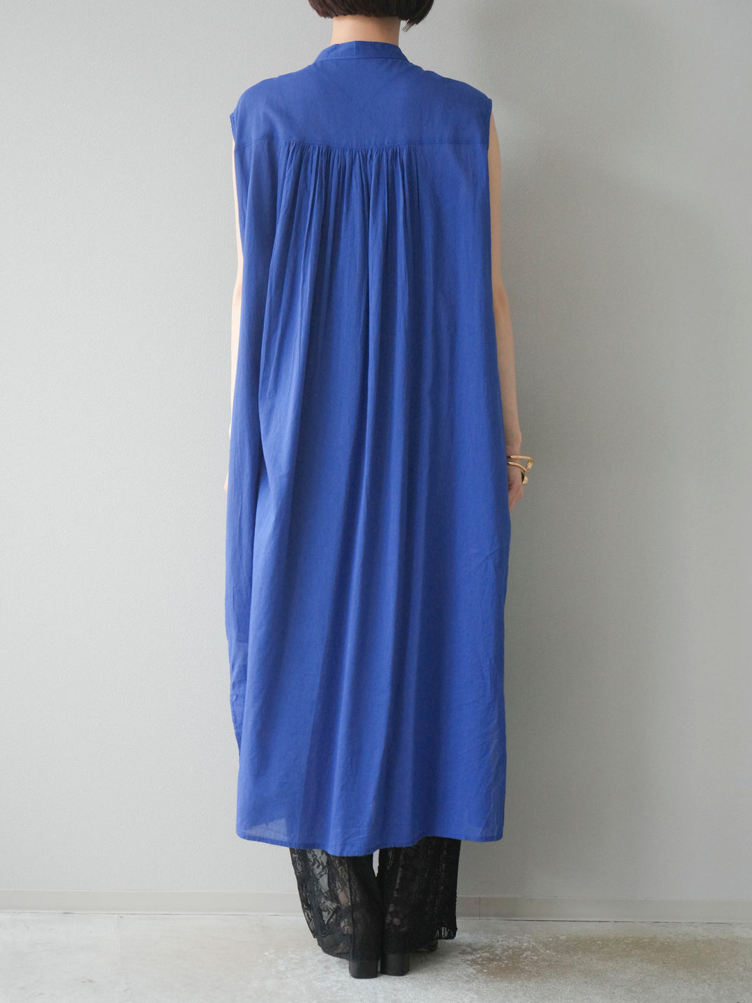 [予約]インド製コットンボイルワンピース/ロイヤルブルー