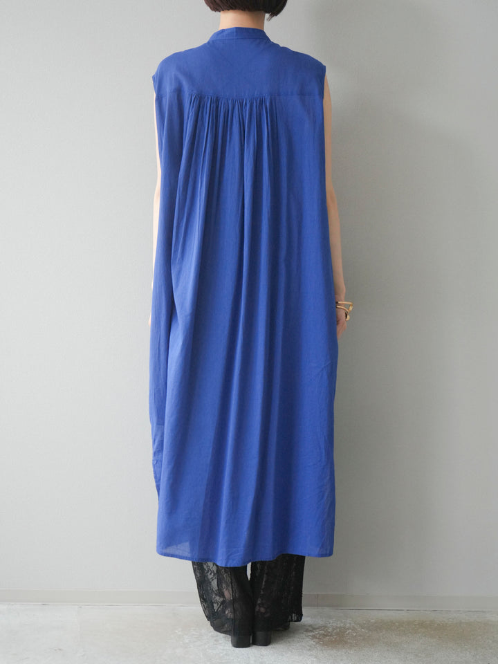[予約]インド製コットンボイルワンピース/ロイヤルブルー