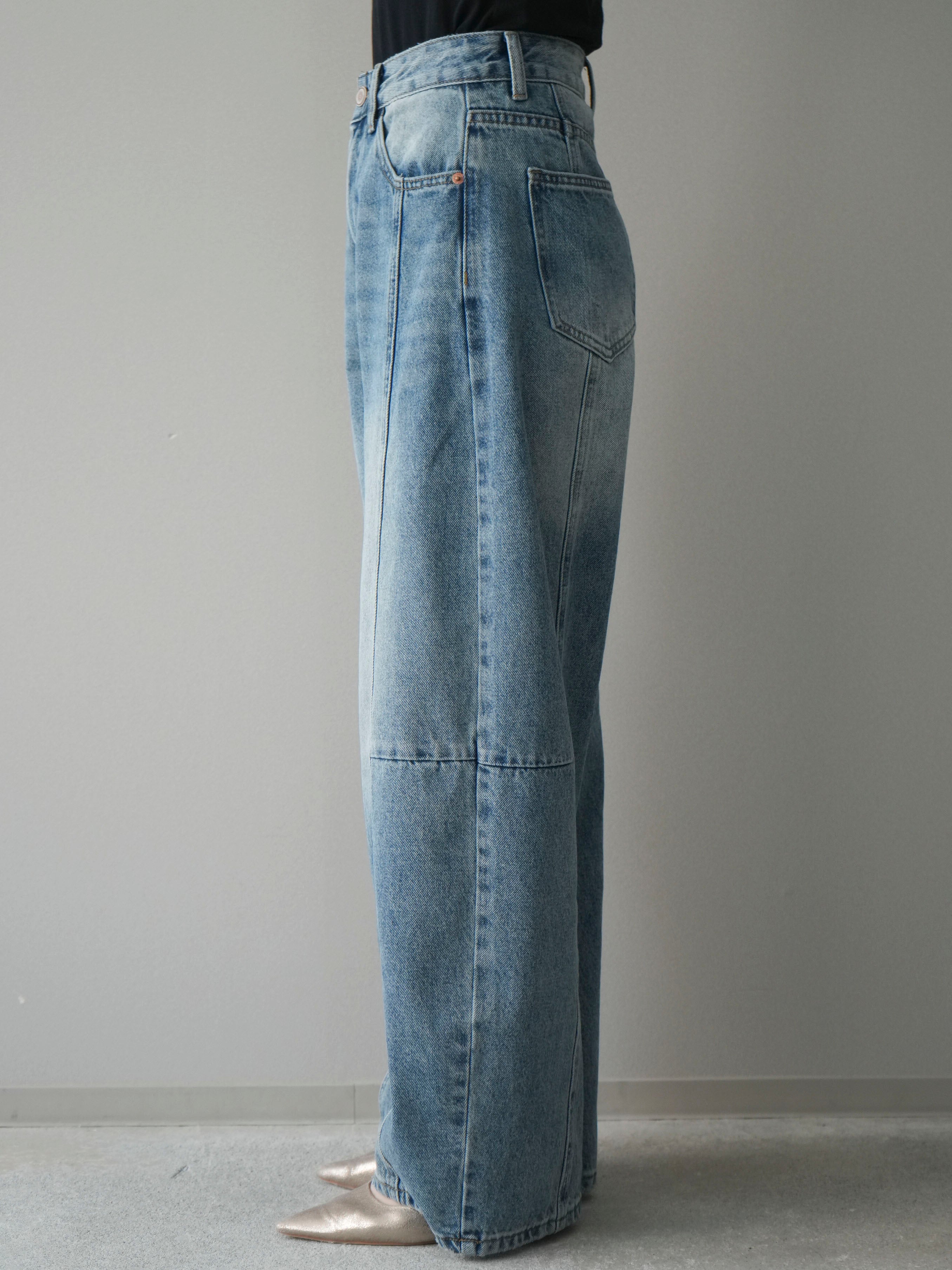 予約]ガーメントウォッシュカーブデニムパンツ/lightblue – Lumier