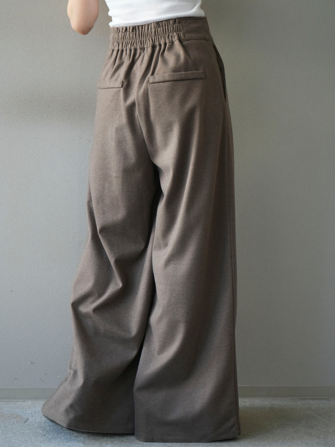 [予約]ウールタッチフロントジップパンツ/mocha