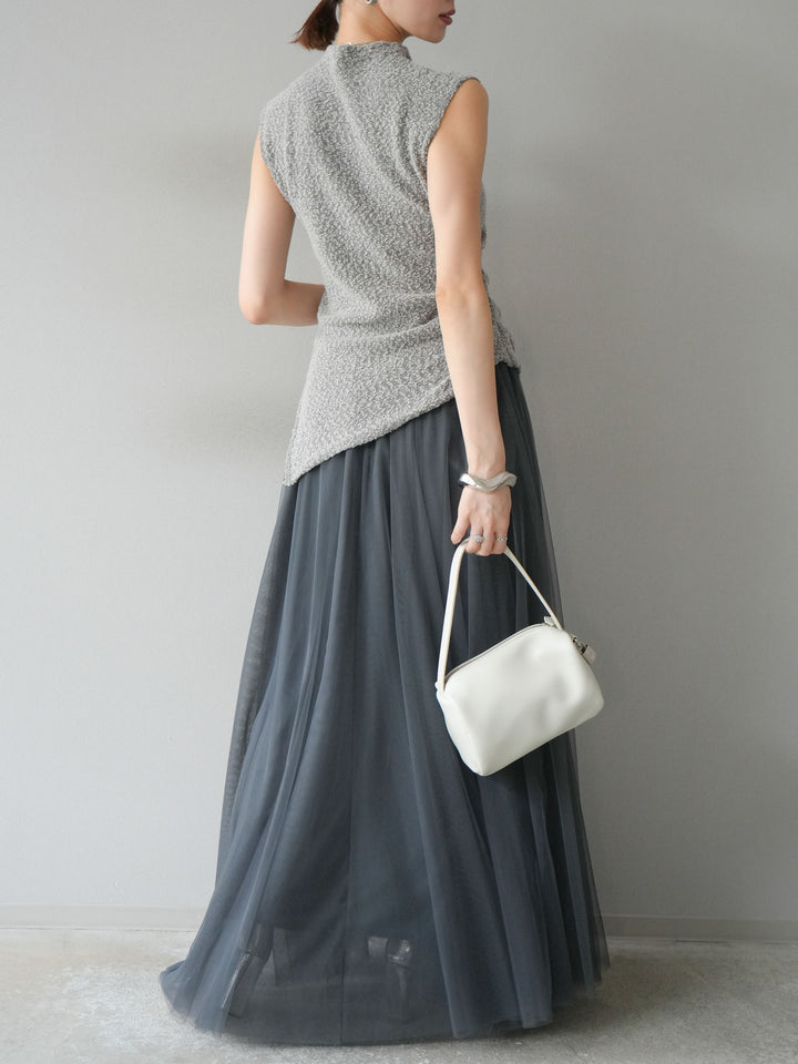 [予約]チュールボリュームスカート/グレー