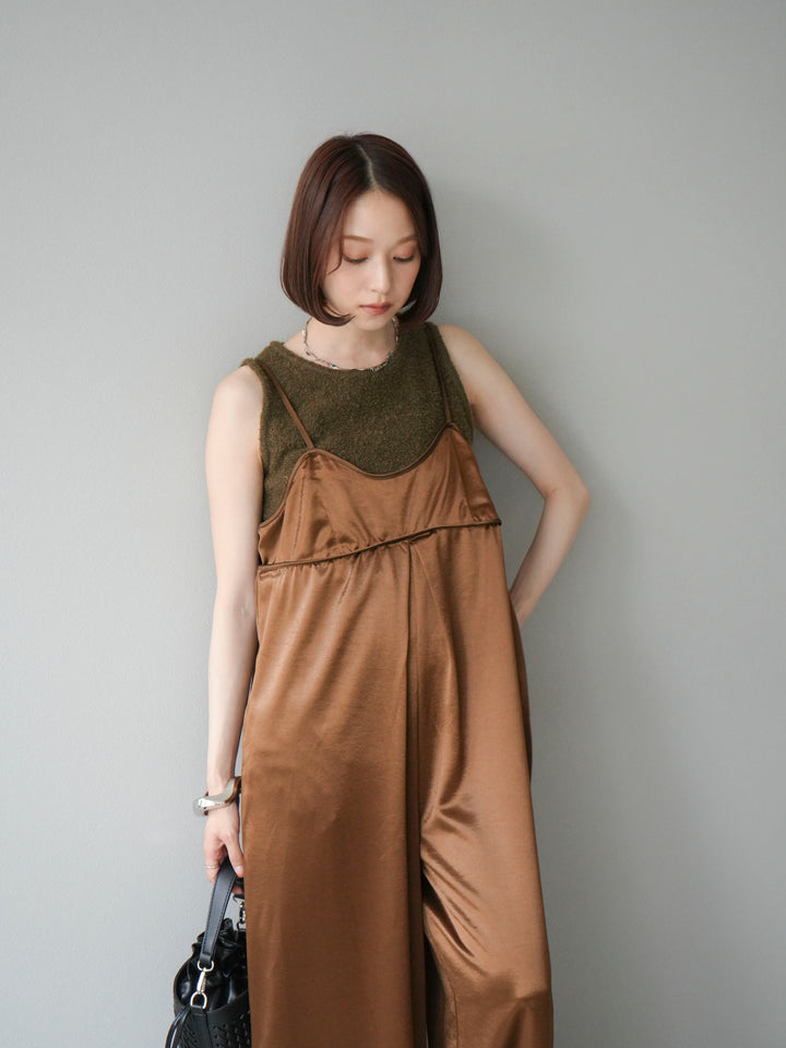 [予約]ブークレニットタンクトップ/カーキ