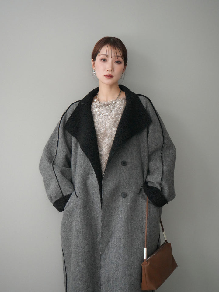 [予約]アウトシーム裏ボアコート/gray