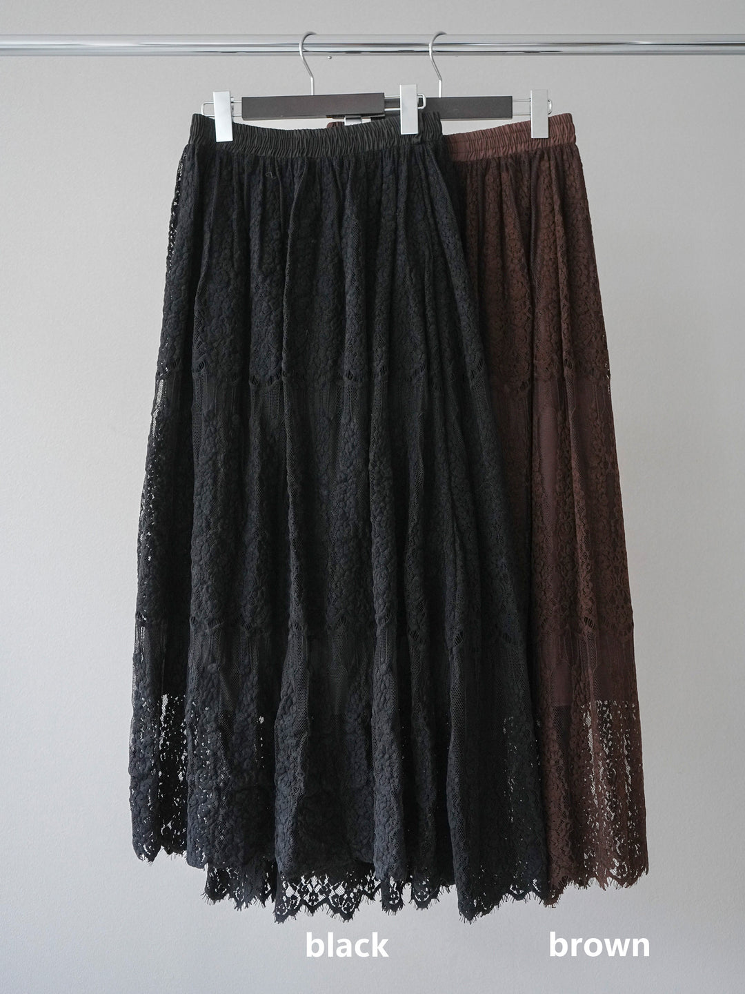 [SET]配色ステッチアーガイル柄ニットプルオーバー+ヴィンテージライクメッシュレーススカート(2set)