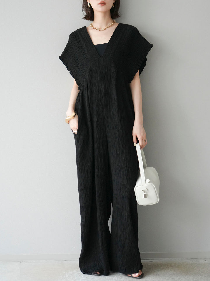 [SET]楊柳シャーリングサロペット+楊柳シャーリングサロペット(2set)