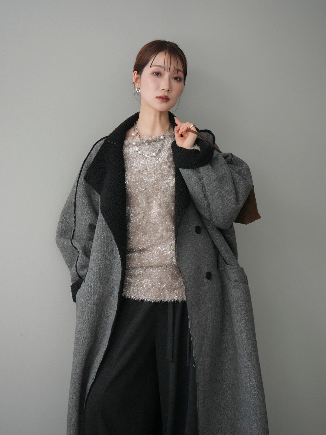 [予約]アウトシーム裏ボアコート/gray