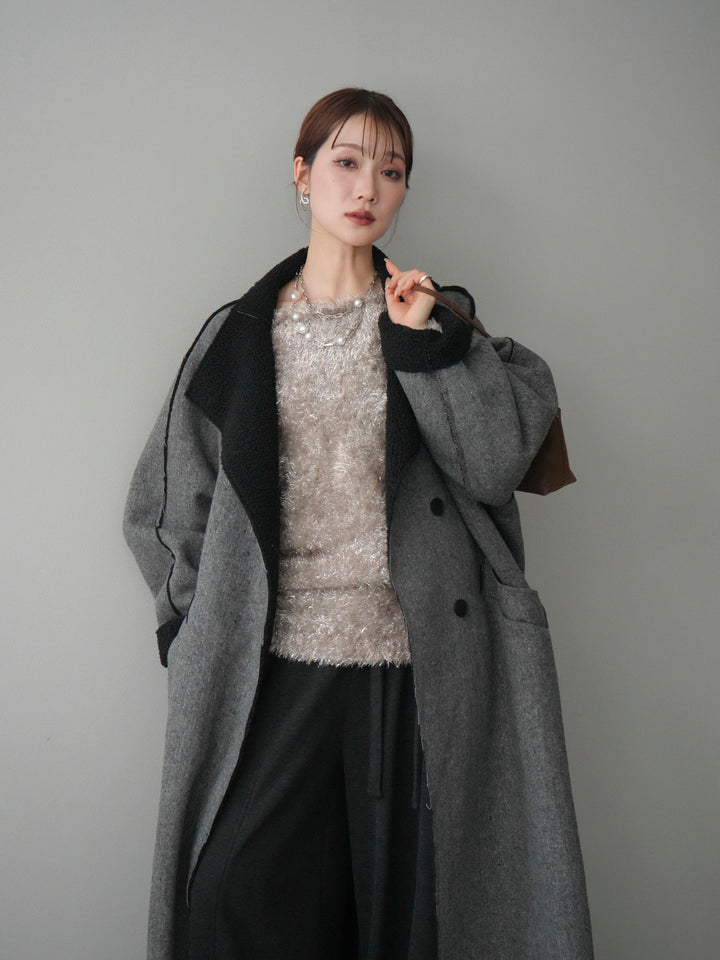 [予約]アウトシーム裏ボアコート/gray