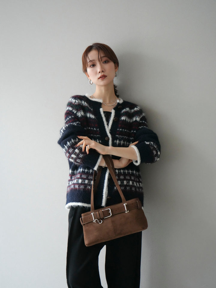 【預購】同心木扣針織開襟衫/海軍藍