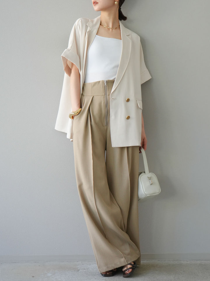 [予約]ゴールドボタンハーフジャケット/アイボリー