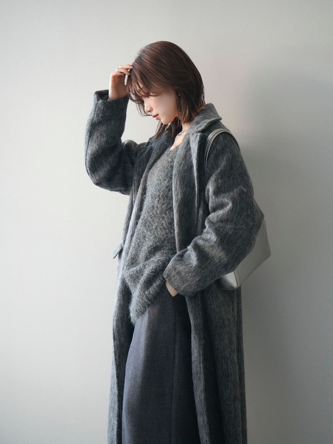 [予約]ソフトシャギーチェスターコート/charcoal