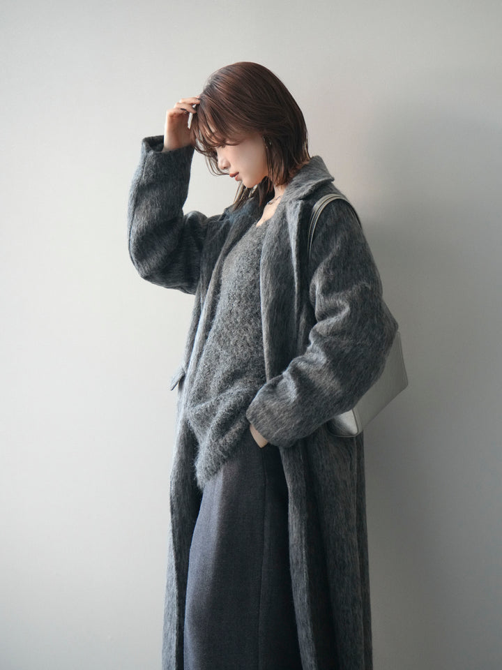 [予約]ソフトシャギーチェスターコート/charcoal