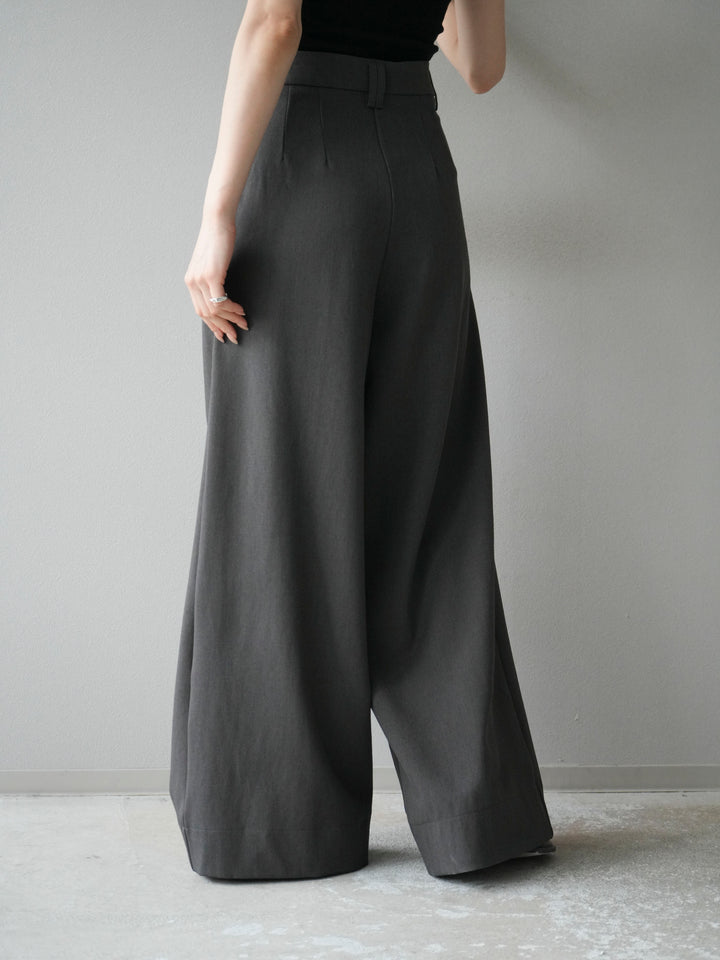 [予約]ダブルタックワイドパンツ/グレー