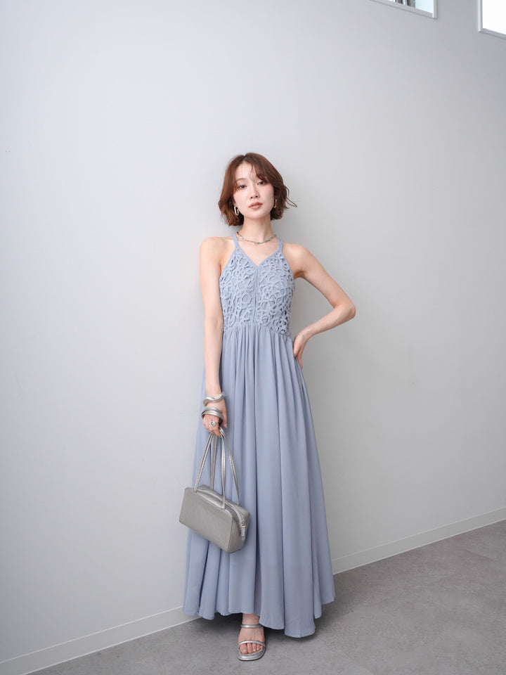 [SET]クロシェシフォンキャミワンピース+選べるアクセセット(2set)