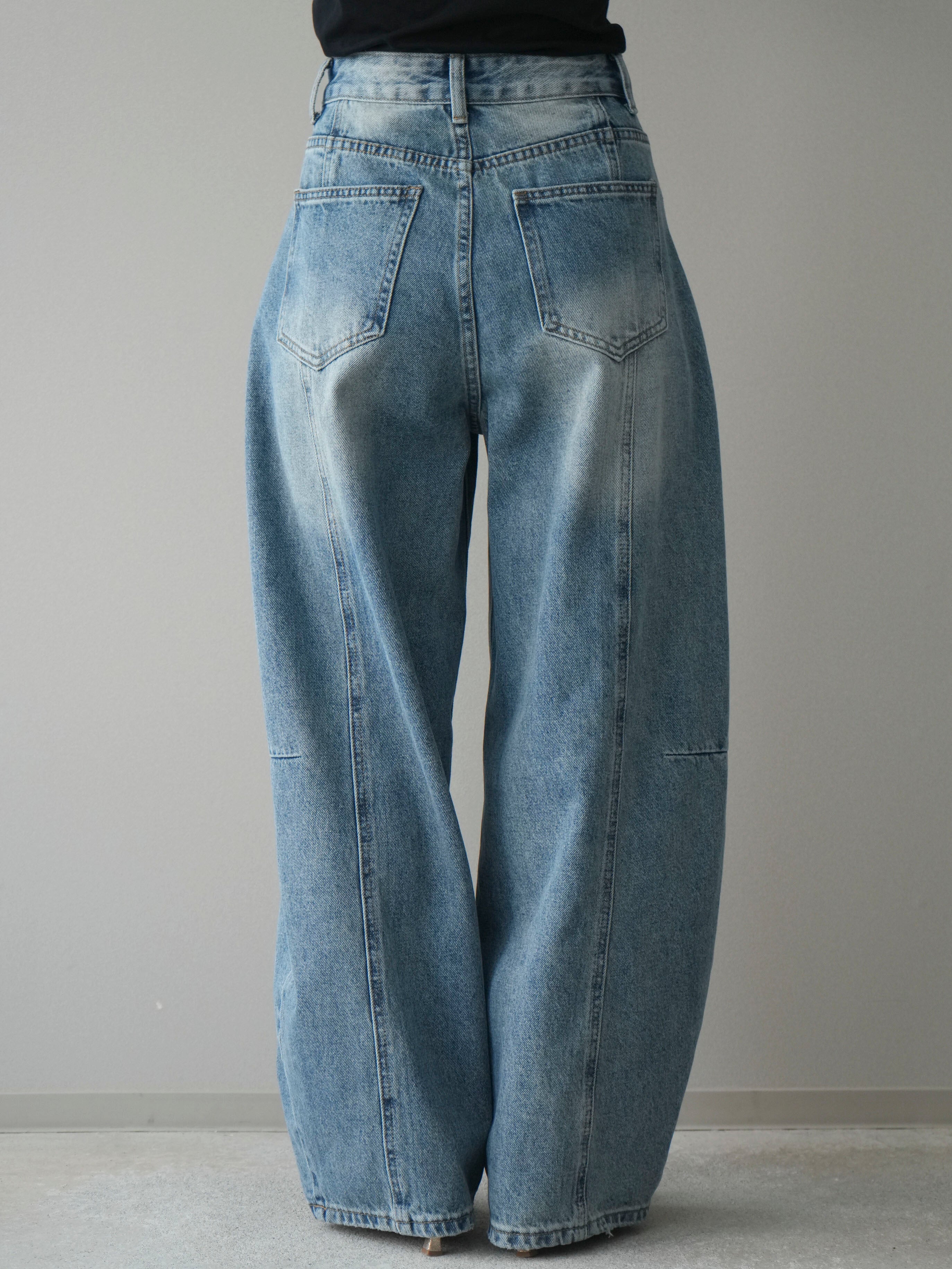 予約]ガーメントウォッシュカーブデニムパンツ/lightblue – Lumier