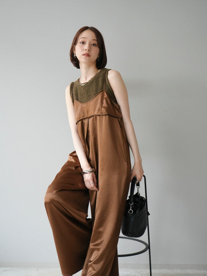 [予約]ブークレニットタンクトップ/カーキ