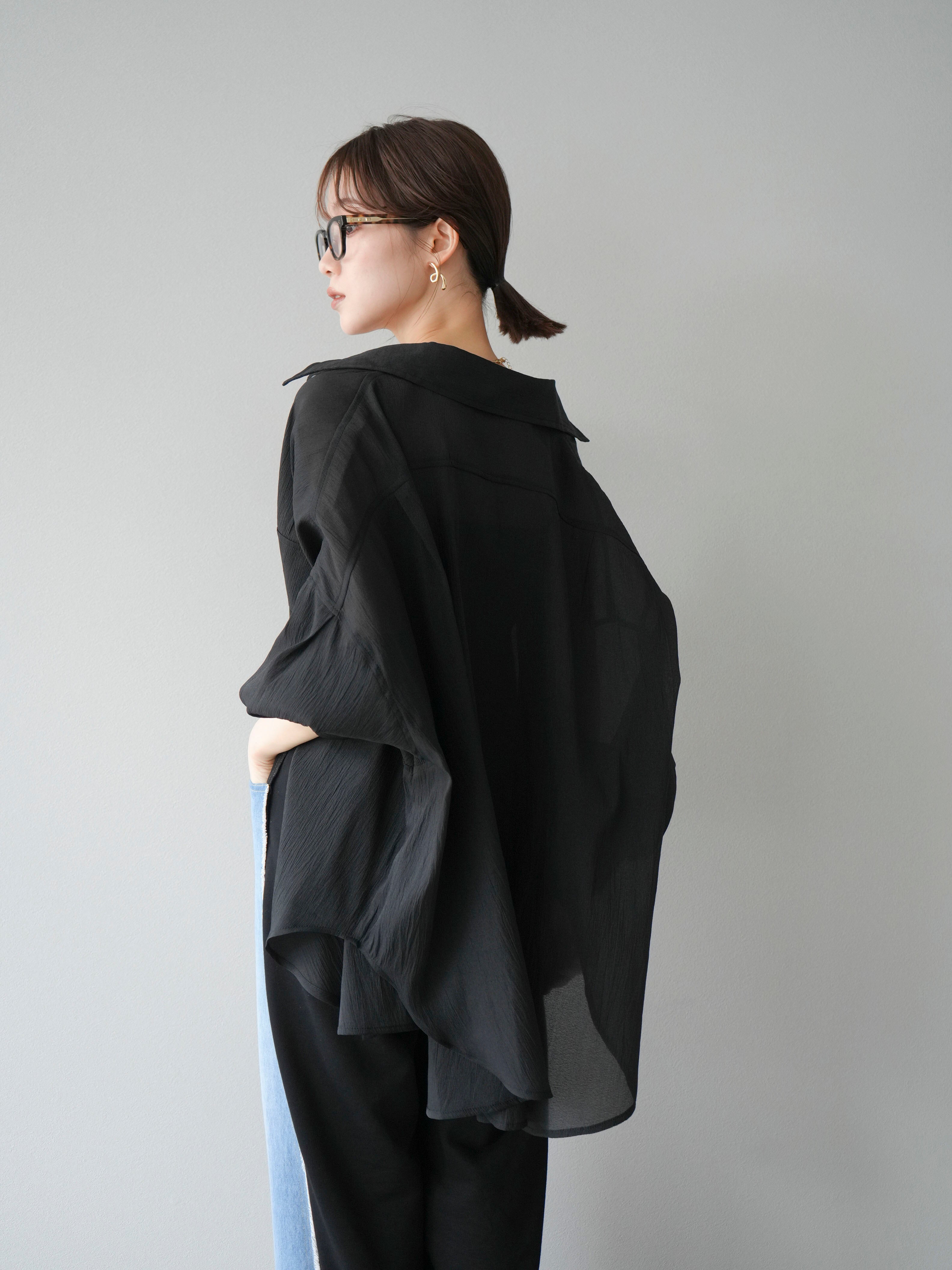 予約]BIGポケットオーバーシアーシャツ/ブラック – Lumier