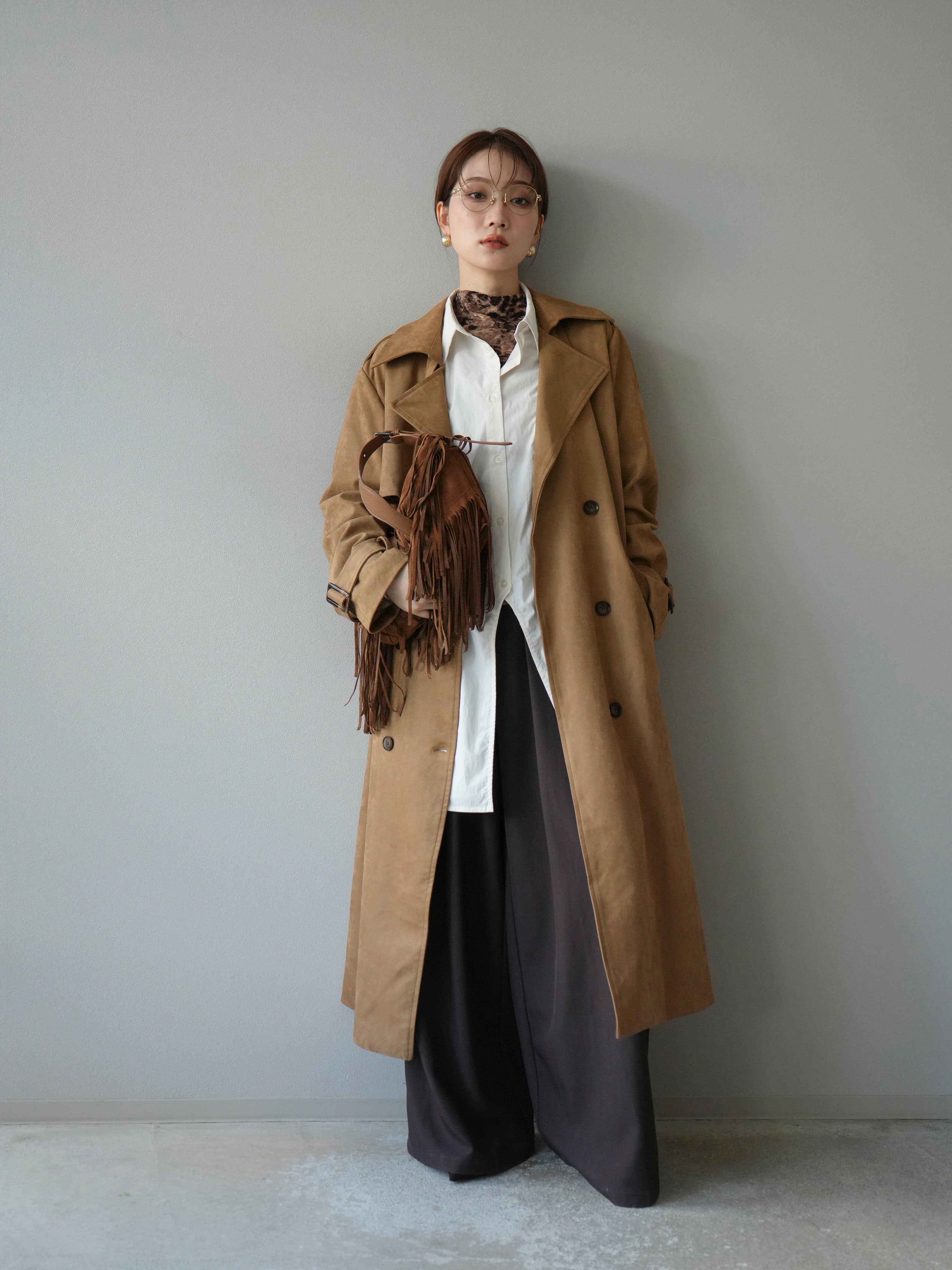 予約]スエードトレンチコート/キャメル – Lumier