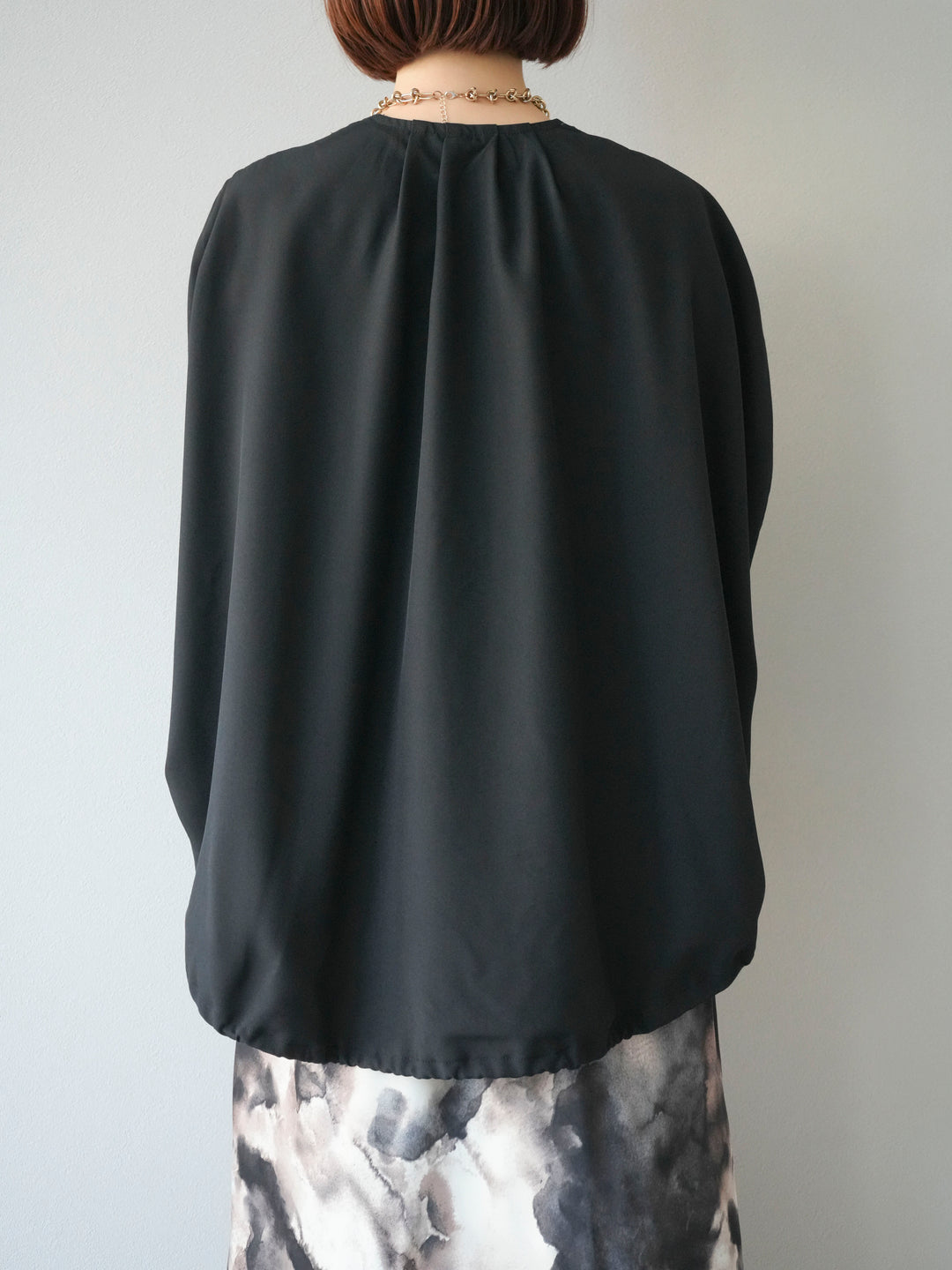 [予約]スリーブレスドロストZIPブルゾン/ブラック