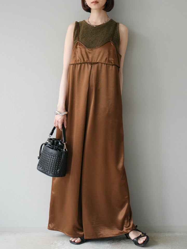 [予約]ブークレニットタンクトップ/カーキ