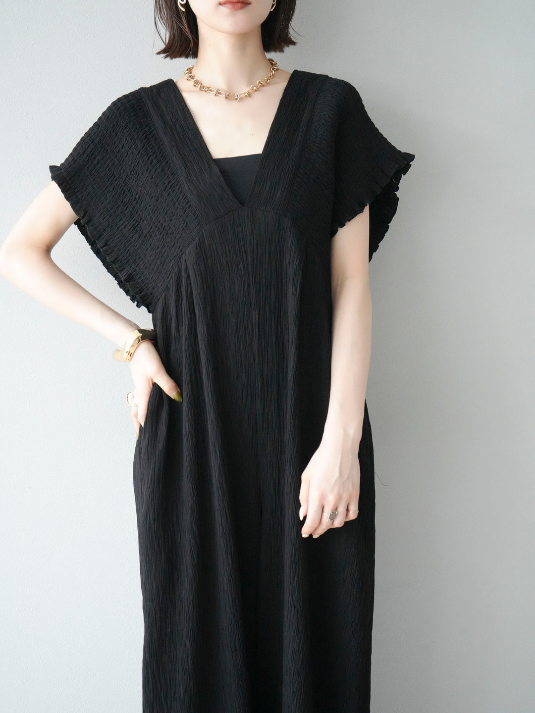 [SET]楊柳シャーリングサロペット+楊柳シャーリングサロペット(2set)