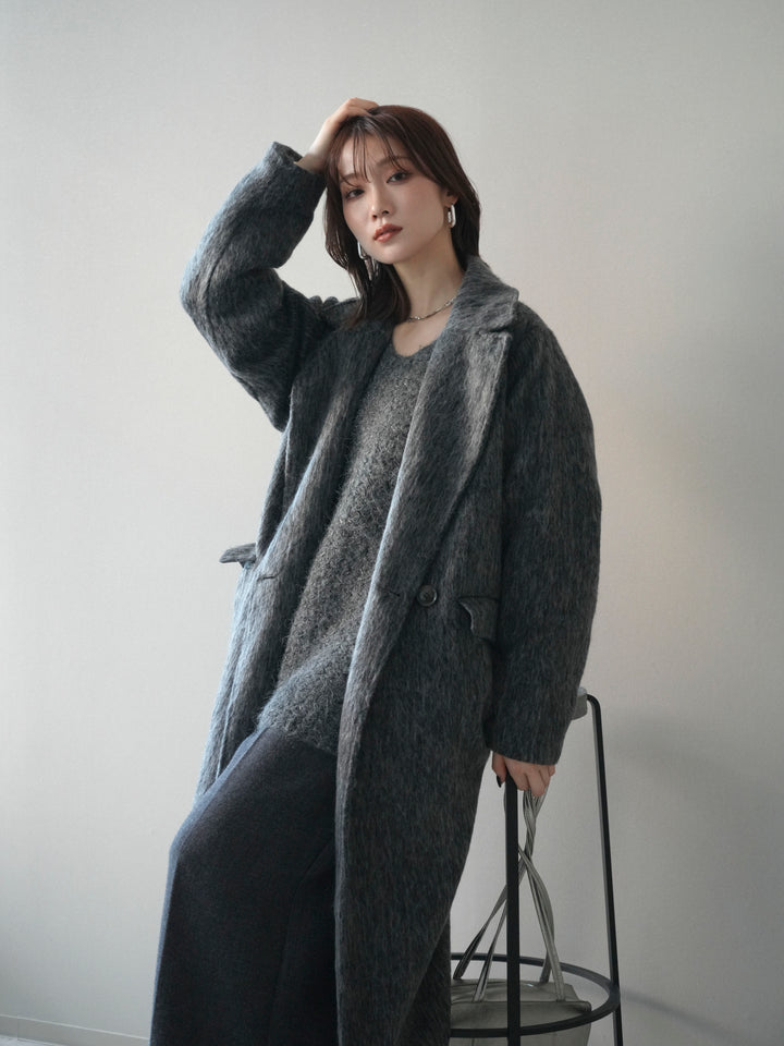 [予約]ソフトシャギーチェスターコート/charcoal