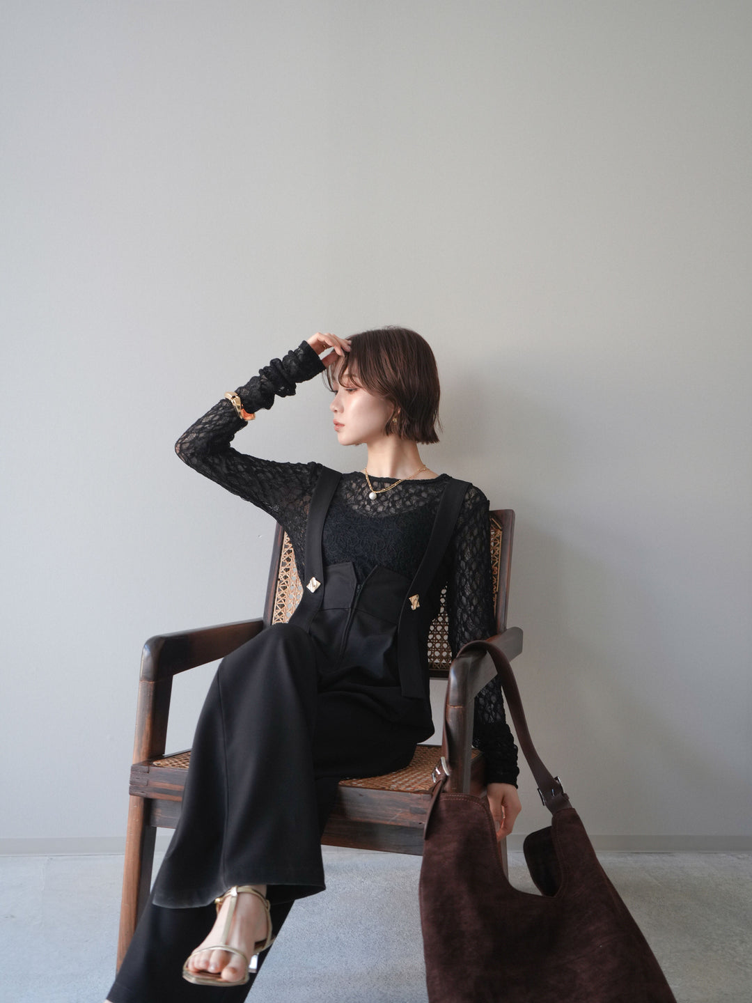 [予約]バックラウンドジャガードレーストップス/black