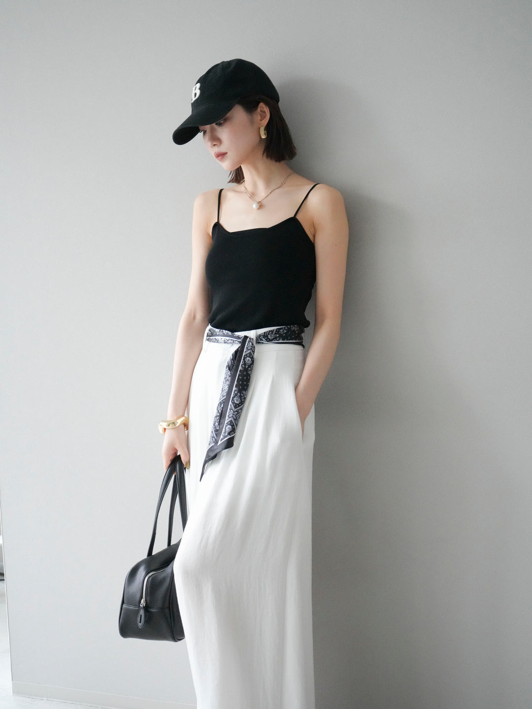 [予約]レーヨンニットキャミソール/ブラック