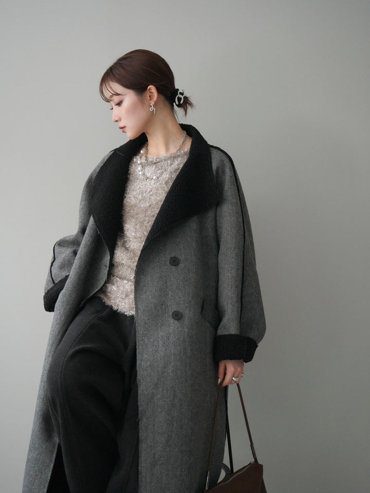 [予約]アウトシーム裏ボアコート/gray