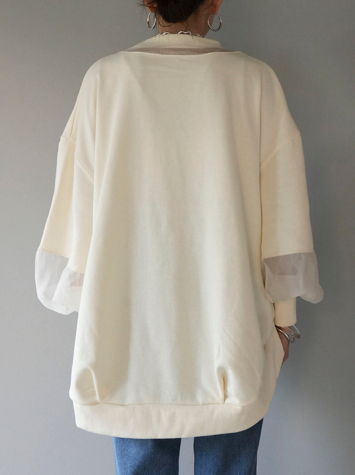 [Pre-order] Point sheer fleece pullover/ivory