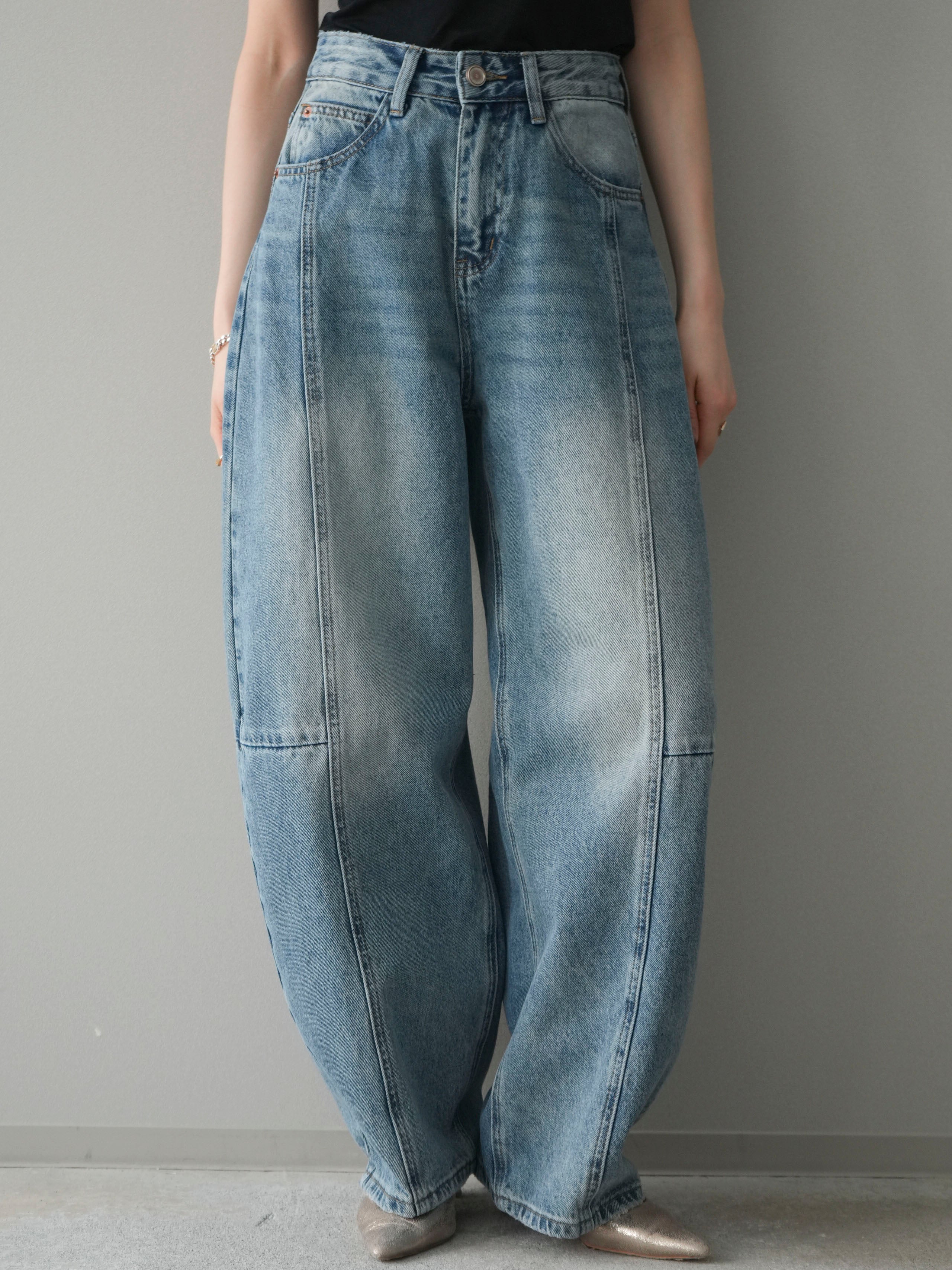 予約]ガーメントウォッシュカーブデニムパンツ/lightblue – Lumier