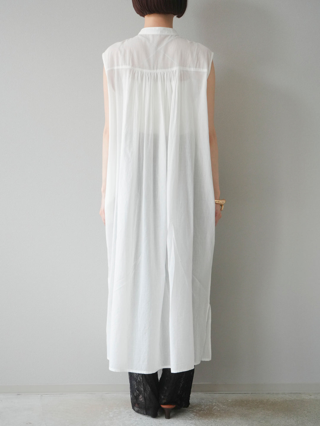[予約]インド製コットンボイルワンピース/オフ