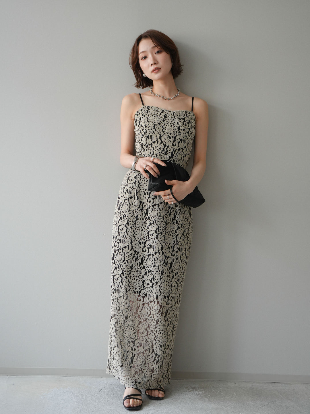 [SET]フルレースキャミ＆IラインスカートSET UP