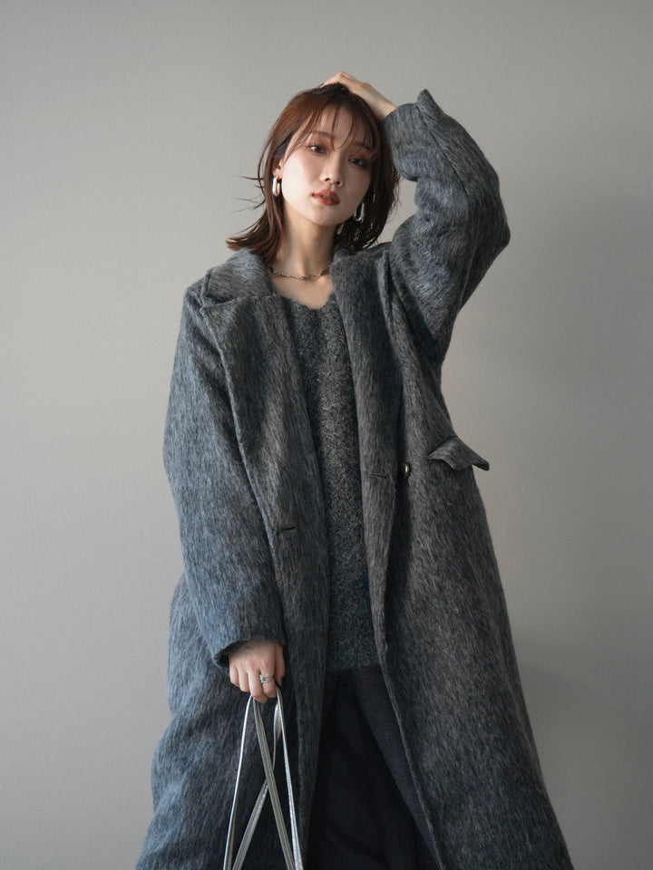 [予約]ソフトシャギーチェスターコート/charcoal