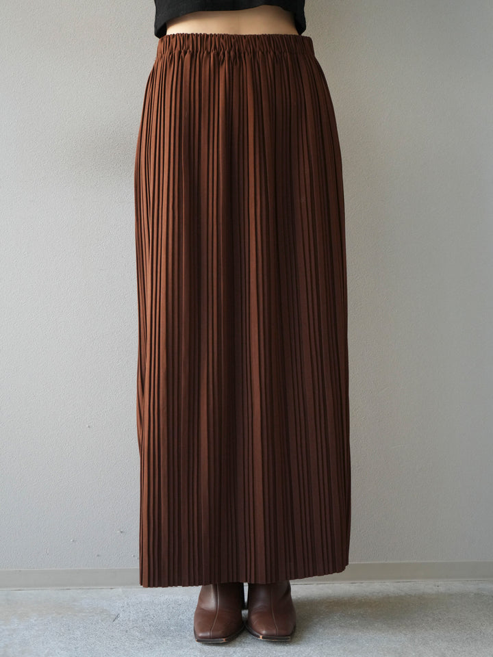 [予約]プリーツIラインスカート/brown