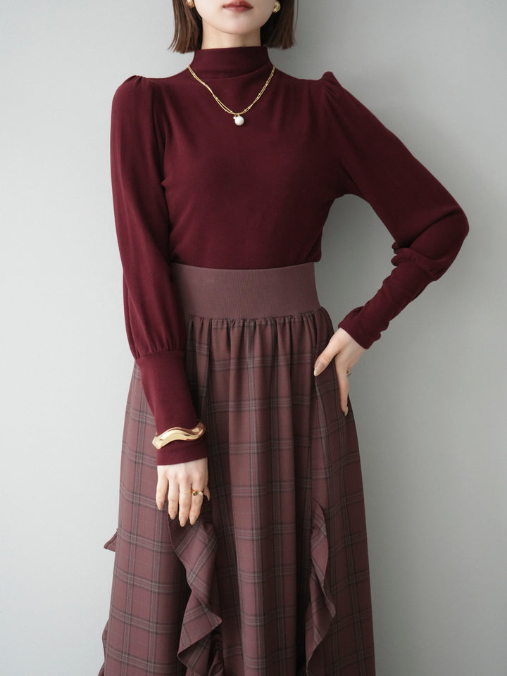 [SET]プチネックパワーショルダー起毛トップス+プチネックパワーショルダー起毛トップス(2set)