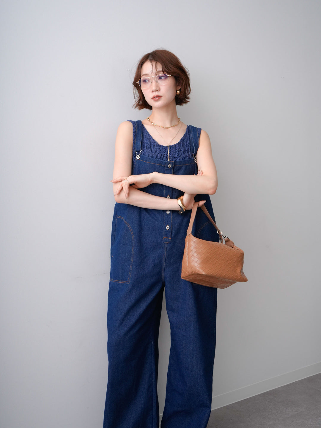 [予約]オーバーシルエットデニムオールインワン/indigo